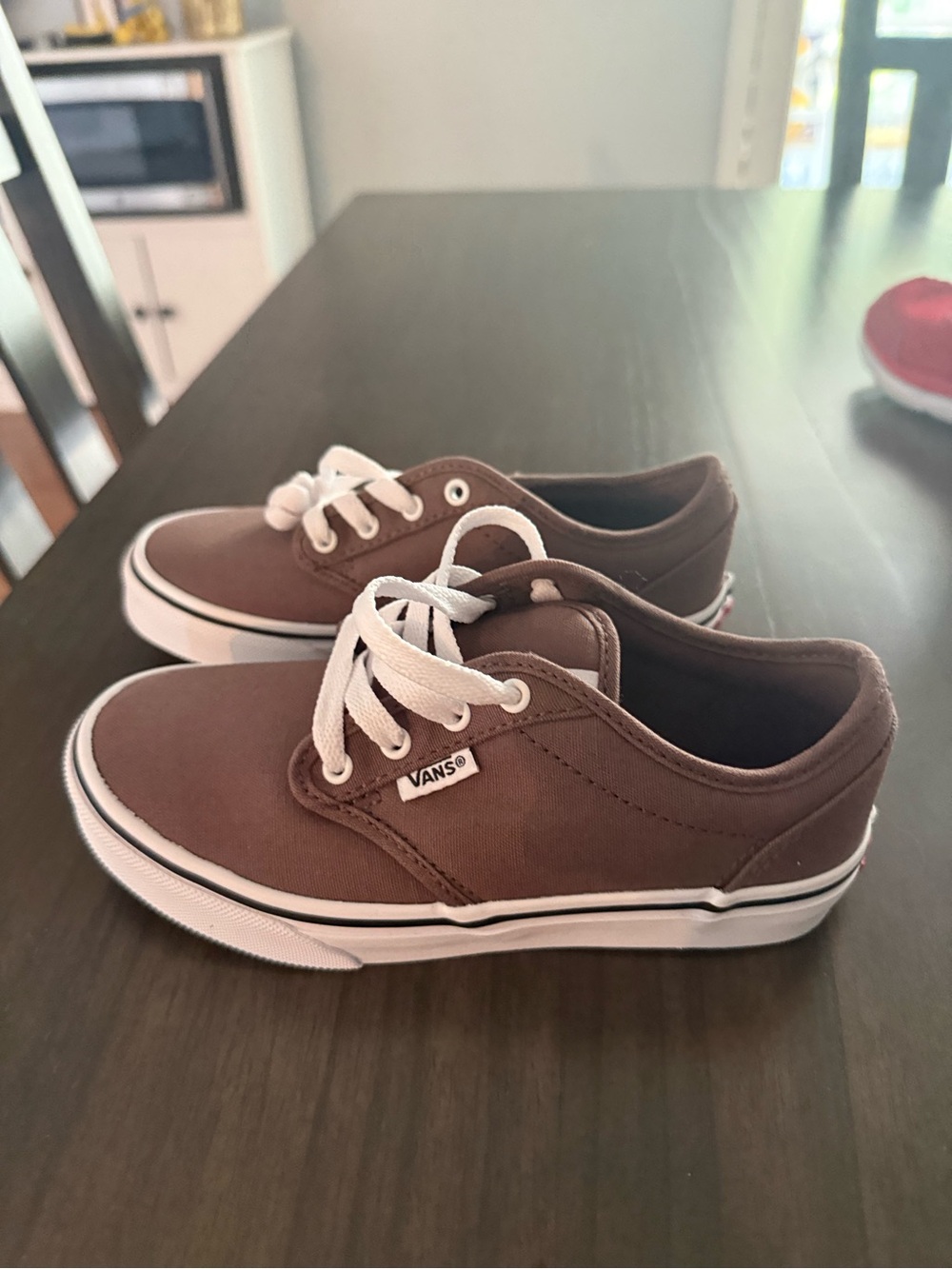 Vans Kids Brown Canvas Sneakers with White Laces